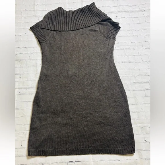 Calvin Klein Brown Size Large L Cable Knit Short Sleeve Sweater Dress - Picture 10 of 11